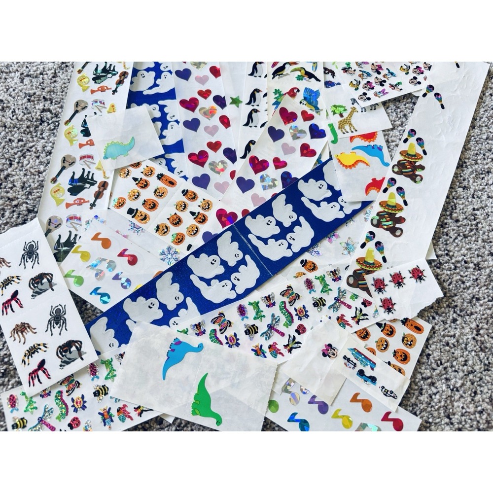 Huge Lot Vintage Sandylion Stickers! Sticker Foil Halloween Dino Penguin 80s 90s